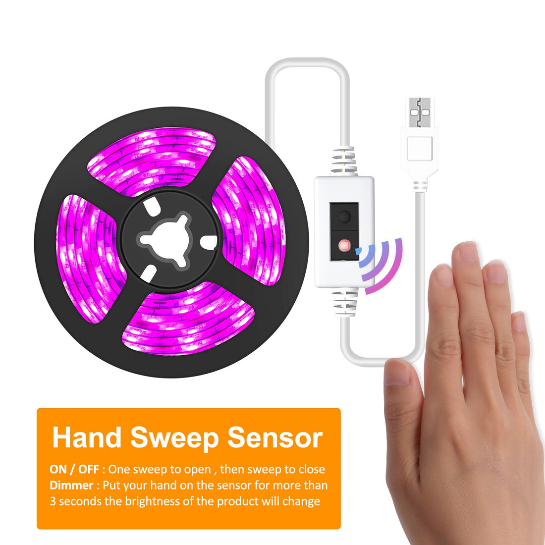 LumiGrow™: extra groeilicht met hand-sweep sensor (waterproof & USB)