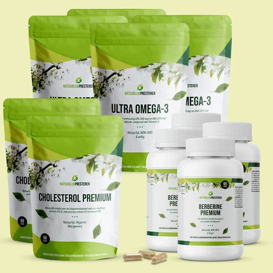 Premium Cholesterol Bundel – 4 maanden natuurlijke ondersteuning voor een gezonde balans
