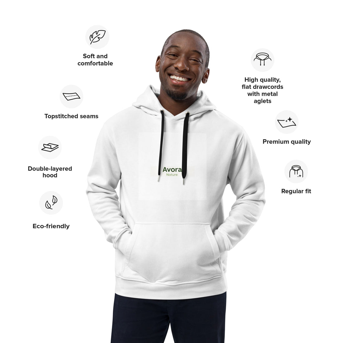 Avora Nature Premium Eco Hoodie – Duurzame Mode en Tijdloos Comfort