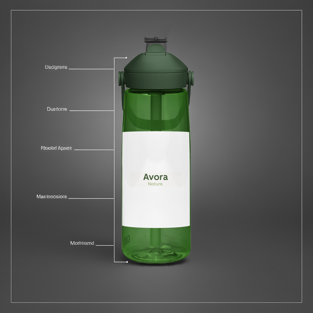 Flip straw water bottle