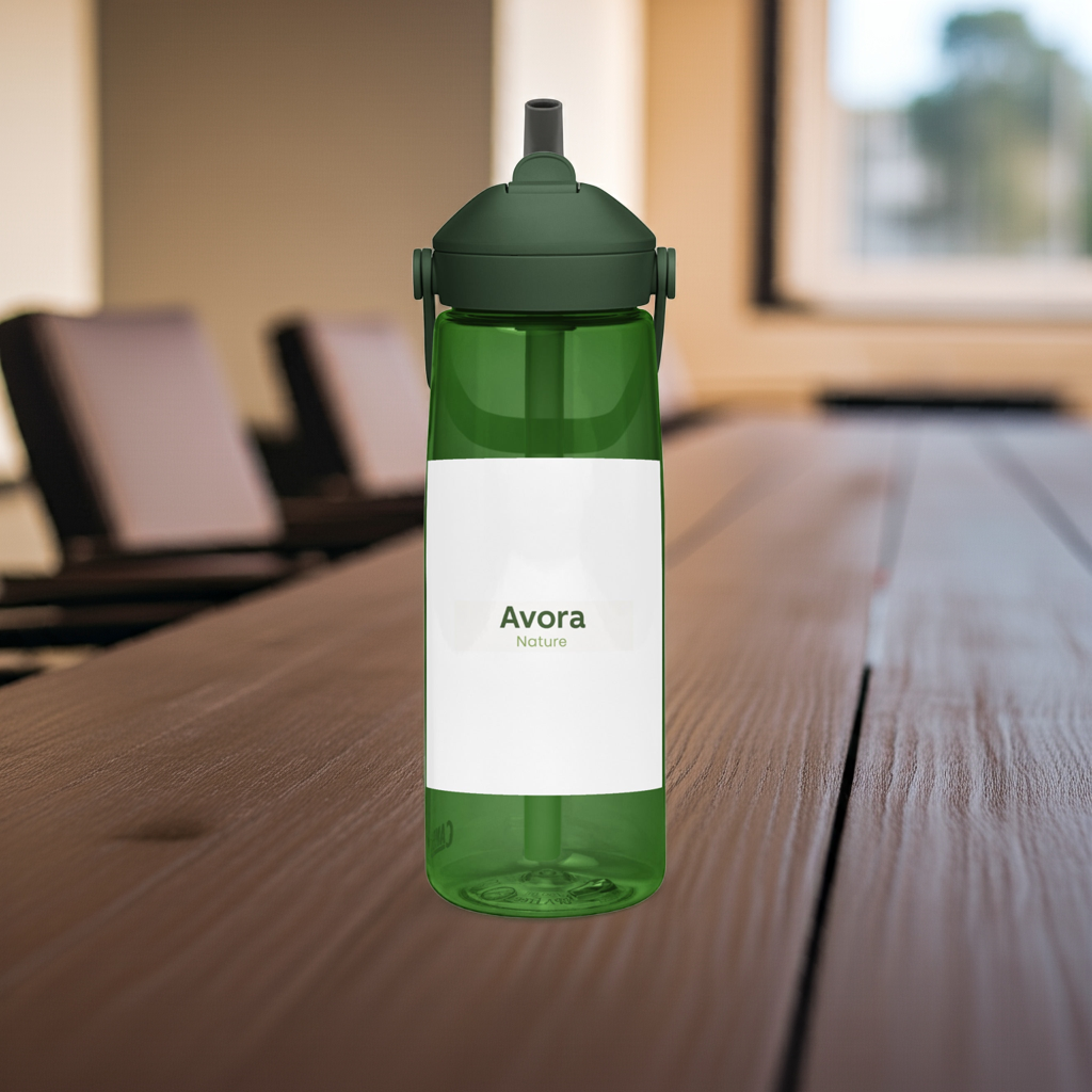 Flip straw water bottle