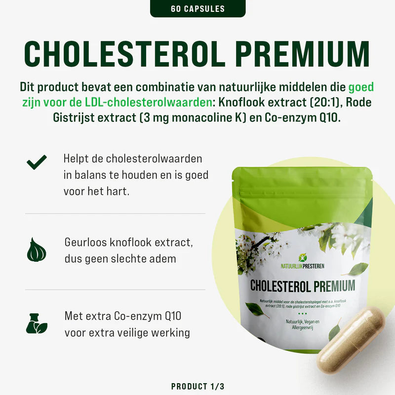 Cholesterol Premium Bundel - 4 maanden Supplementen ter ondersteuning van het cholesterol