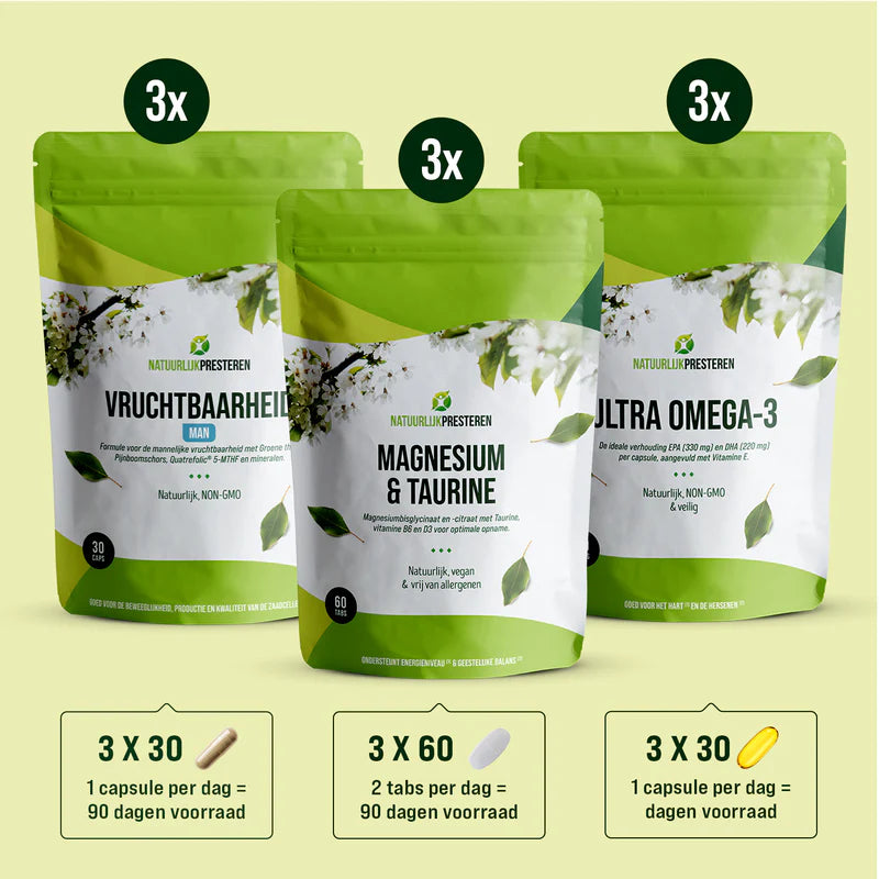 Vruchtbaarheid Man Premium Bundel - 3 maanden Supplementen voor de mannelijke vruchtbaarheid